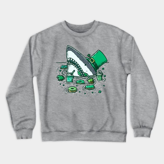 St Patricks Day Sweets Shark Crewneck Sweatshirt by nickv47